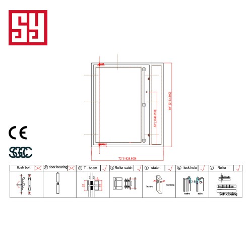 Modern Stainless Steel Folding Swing Door with Wrought Iron Finish Glass Entry Sound Insulation for Villa Bathroom Application