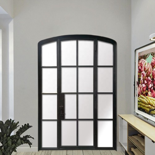 Modern Stainless Steel Window Arch Wrought Iron Frame Anti-Theft Folding Screen French Door Grills Hanging Curtain Living Room
