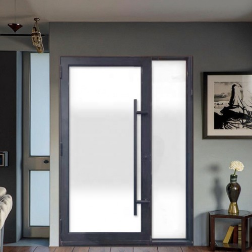 Modern Minimalist Style Iron Steel Interior Door Variable Light Glass Swing Design Catalog for Kitchen Decorative Applications