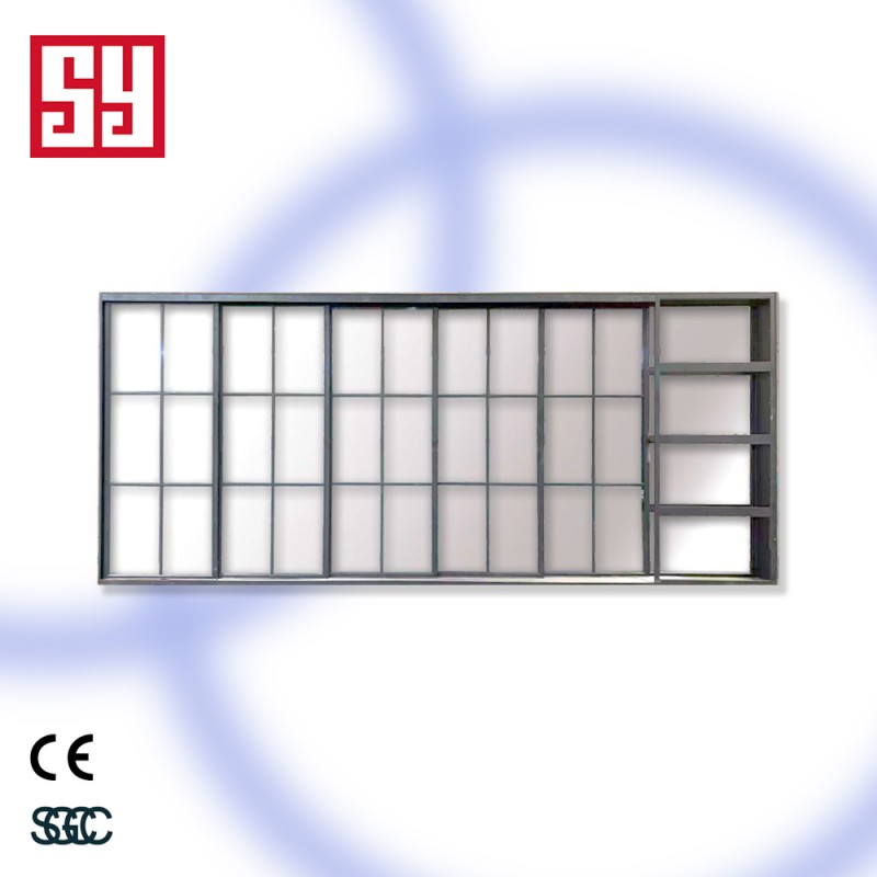 Modern Minimalist Sliding Entrance Door with Swing Style Fiberglass Glass for Private Interior or Exterior Security