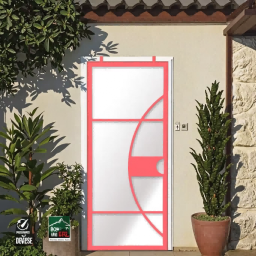 French-Style Outdoor Barn Use Iron Security Door Stainless Steel Glass Waterproof Windproof Lock Manual Wrought Iron Anti-Theft