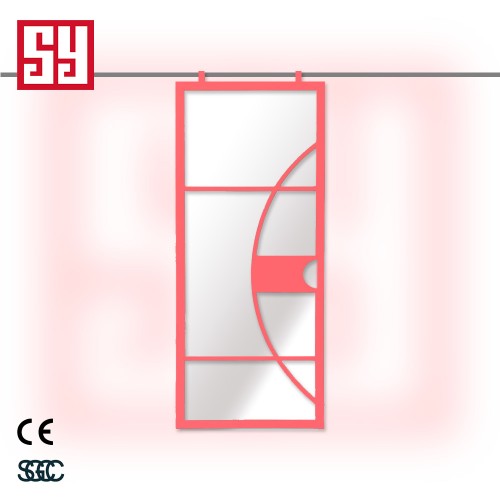 French-Style Outdoor Barn Use Iron Security Door Stainless Steel Glass Waterproof Windproof Lock Manual Wrought Iron Anti-Theft