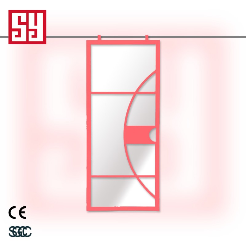 French-Style Outdoor Barn Use Iron Security Door Stainless Steel Glass Waterproof Windproof Lock Manual Wrought Iron Anti-Theft