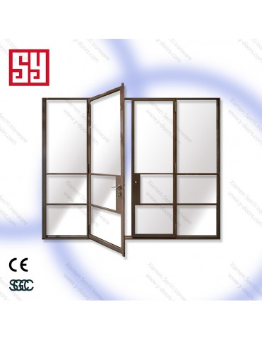 Modern Design Iron Stainless Steel French Accordion Entry Door for Outdoor Entry Living Room Mall Foldable Fiberglass Screen