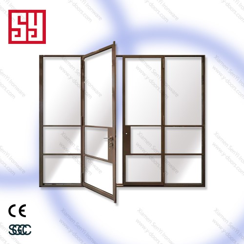 Modern Design Iron Stainless Steel French Accordion Entry Door for Outdoor Entry Living Room Mall Foldable Fiberglass Screen