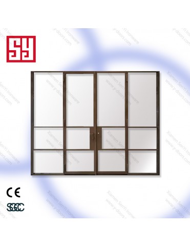 Modern Design Iron Stainless Steel French Accordion Entry Door for Outdoor Entry Living Room Mall Foldable Fiberglass Screen