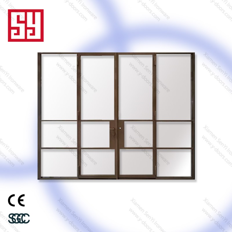 Modern Design Iron Stainless Steel French Accordion Entry Door for Outdoor Entry Living Room Mall Foldable Fiberglass Screen