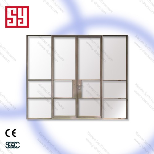 Modern Design Iron Stainless Steel French Accordion Entry Door for Outdoor Entry Living Room Mall Foldable Fiberglass Screen