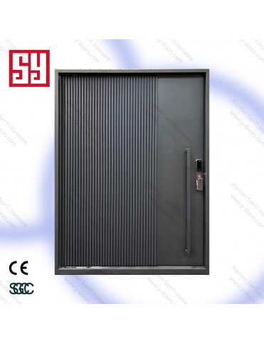 Modern Steel Pivot Door Iron Entry Door with Electronic Lock for Living Room Bedroom Outdoor Mall Entry Pivot Application