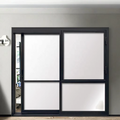 Customizable Minimalist Wrought Iron Bedroom Sliding Door Matt Black Finish Steel Construction SY Interior Panoramic Design