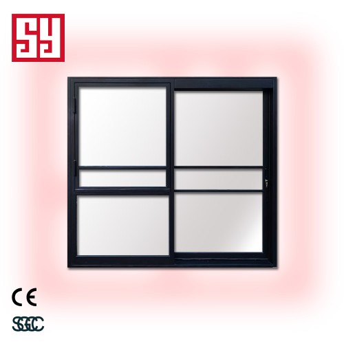 Customizable Minimalist Wrought Iron Bedroom Sliding Door Matt Black Finish Steel Construction SY Interior Panoramic Design