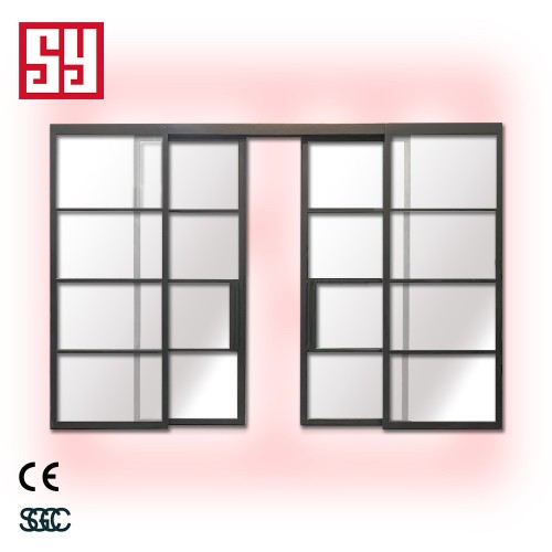 Contemporary Steel Sliding Window Grill Doors Modern Louver Design Finished Steel Frame for Balcony Garage Interiors