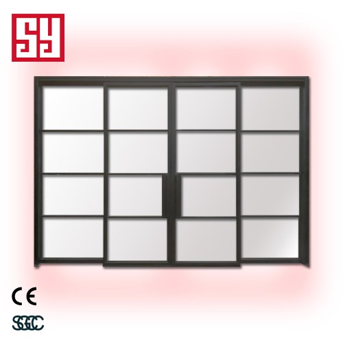 Contemporary Steel Sliding Window Grill Doors Modern Louver Design Finished Steel Frame for Balcony Garage Interiors