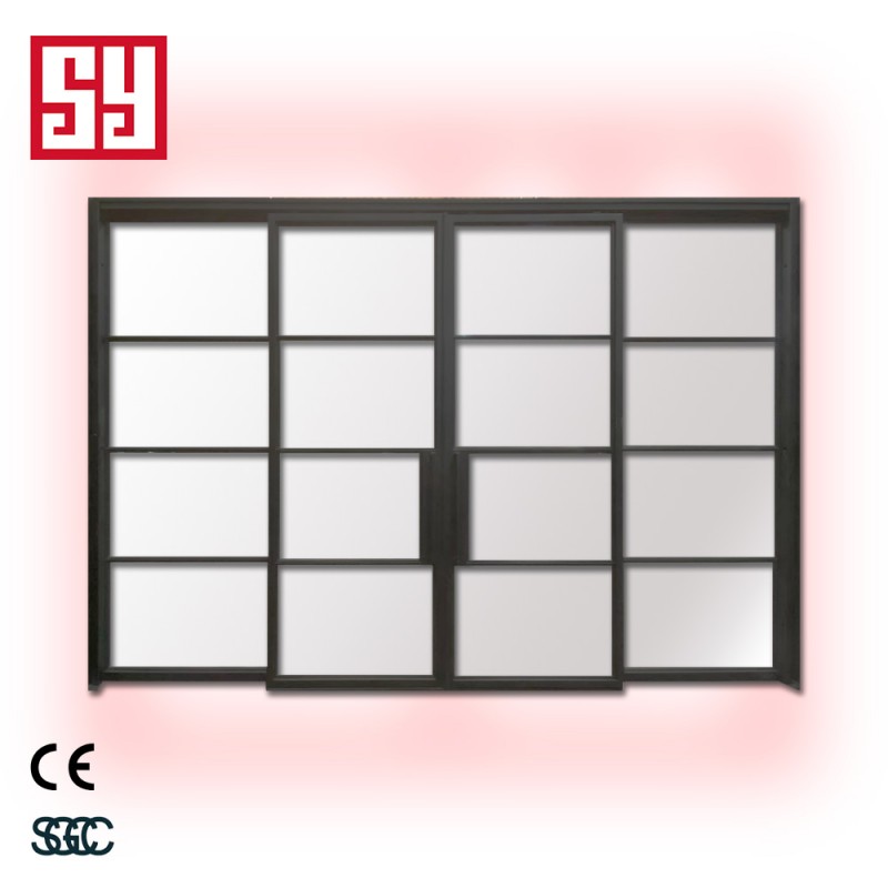Contemporary Steel Sliding Window Grill Doors Modern Louver Design Finished Steel Frame for Balcony Garage Interiors