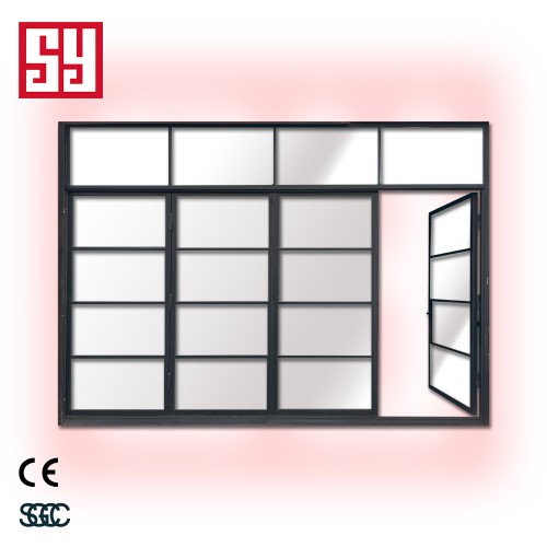 Modern French Bi-Fold Steel Doors with Sound Insulation Glass Fiberglass Lower Track for Entry or Hotels French Finish Surface