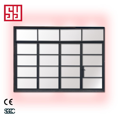 Modern French Bi-Fold Steel Doors with Sound Insulation Glass Fiberglass Lower Track for Entry or Hotels French Finish Surface