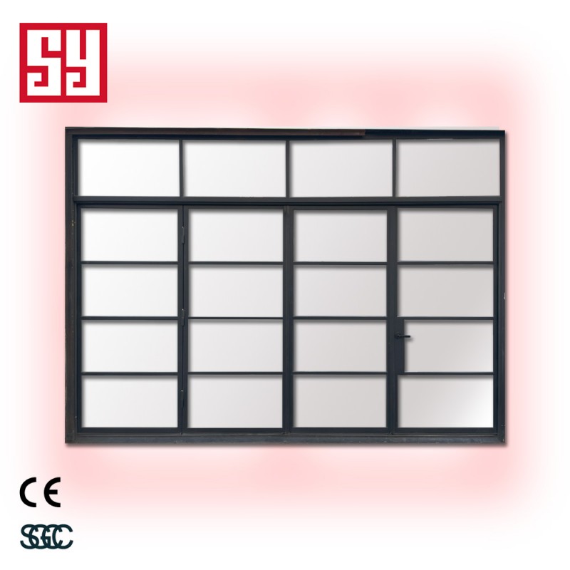 Modern French Bi-Fold Steel Doors with Sound Insulation Glass Fiberglass Lower Track for Entry or Hotels French Finish Surface