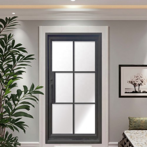 Modern Iron Tempered Glass Pivot Door Windproof Finished for Office Kitchen Balcony Office Decorative Partition
