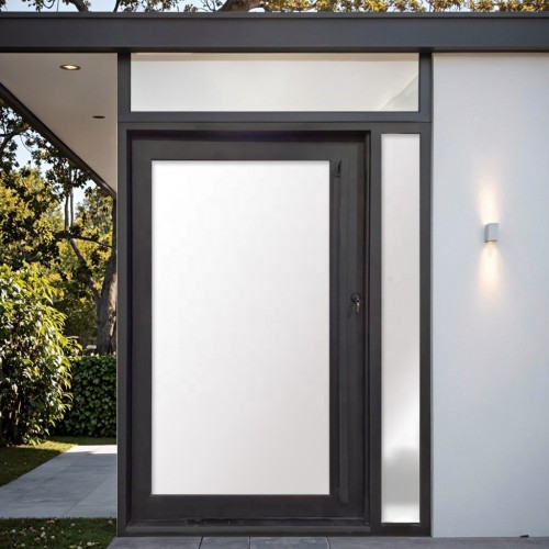 Modern Stainless Steel Pivot Door with Wrought Iron Finished Surface Sound Insulation for Entry Front Entrance Villa Application