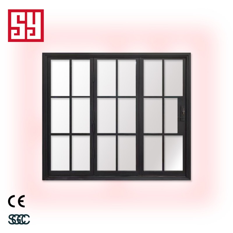 French Style Bi-Fold Iron Interior Entry Door Easy Foldable Windproof Finish CE Certified Glass Iron Sliding Bathroom Door Malls