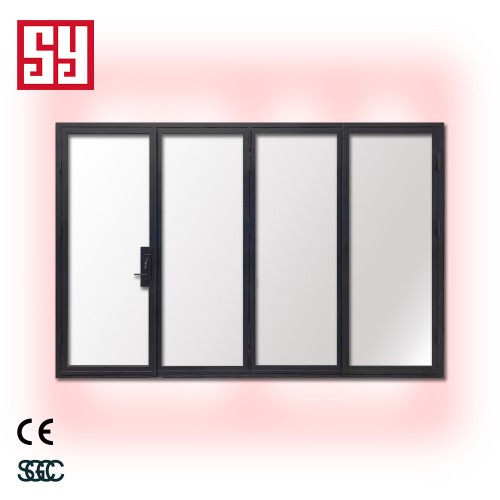 Modern Style Stainless Steel Outdoor Foldable Glass Door Sliding Folding Doors for Mall or Courtyard Use Finished Surface