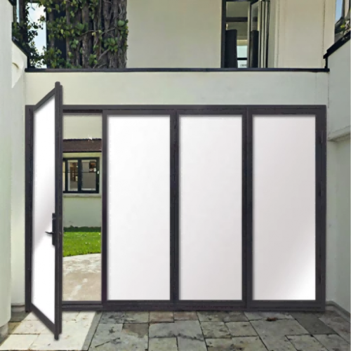 Modern Style Stainless Steel Outdoor Foldable Glass Door Sliding Folding Doors for Mall or Courtyard Use Finished Surface