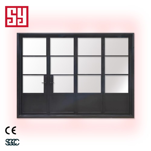 Modern French Design Wrought Iron Bifolding Steel Doors Chinese Style Anti-Theft Main Entrance Security Outdoor Foldable Entry