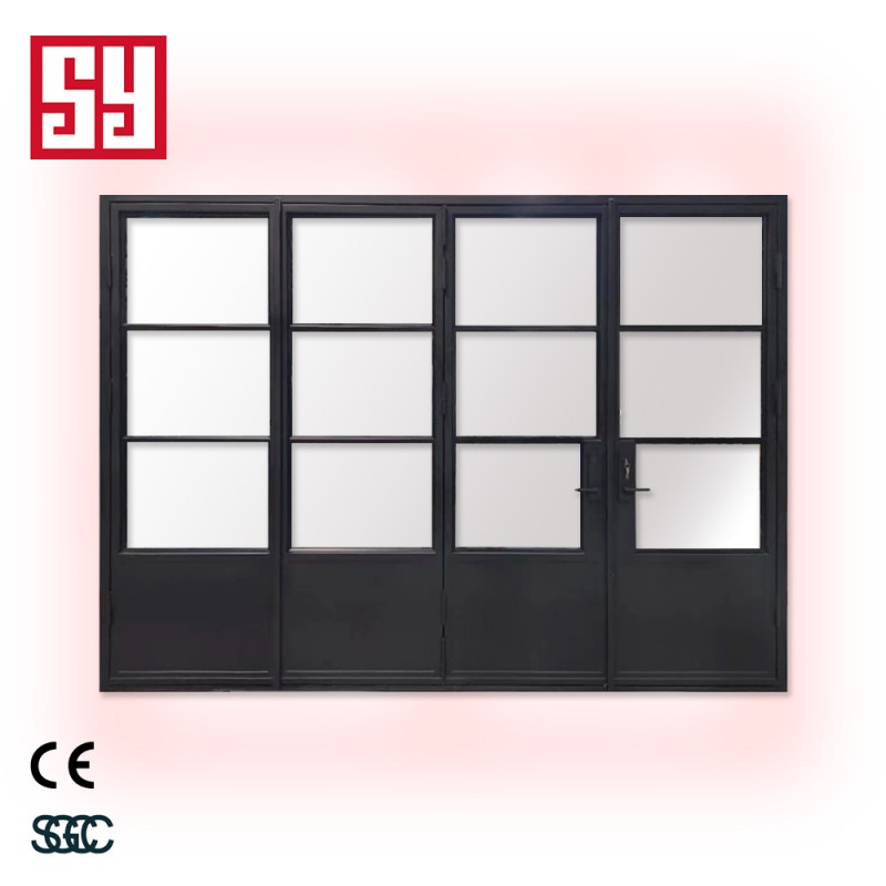 Modern French Design Wrought Iron Bifolding Steel Doors Chinese Style Anti-Theft Main Entrance Security Outdoor Foldable Entry