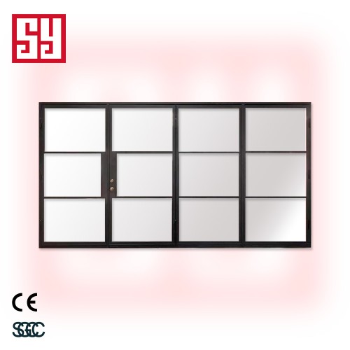 Modern Interior Bifolding Door Iron Sliding with Waterproof Graphic Design Elegant Glass Swing Decoration