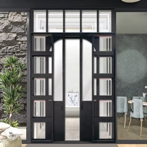 Custom Designed Modern Stainless Steel Folding Screen Interior Garage Acoustic Thermal Insulation Floor-to-Ceiling Glass