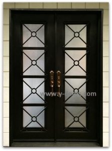 Square Top wrought Iron Double Door SY-DR-M6003STSP