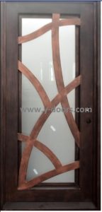 Eyebrow arch Hand forged wrought iron Single entry door SY-SR-M6012-ETEP