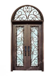 Wrought iron double door with transom SY-DR-M6016-RTSP
